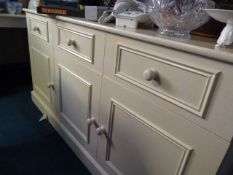 White Sideboard with Three Doors and Drawers