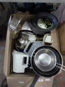 Box of Pans and Kitchen Utensils