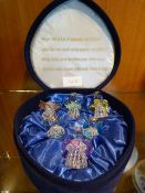 Collection of Six Glass Angels in Presentation Cas