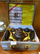Yixing Chinese Pottery Tea Set in Presentation Cas