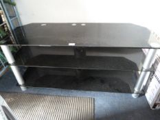 Black Glass Three Teir TV Stand