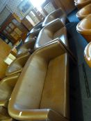 *Three Tan Leatherette Sofas