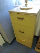 Light Oak Effect Three Drawer Filing Cabinet