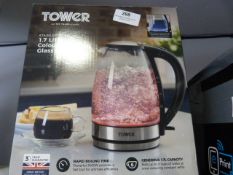 *Tower 1.7L Colour Changing Glass Kettle