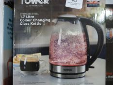 *Tower 1.7L Colour Changing Glass Kettle