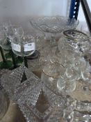 Quantity of Assorted Glassware Including Cake Stan