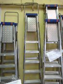 8ft Industrial Aluminium Steps with Handrail