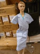 *Fourteen HA2414 Blue Striped Tunics Size:20 Long