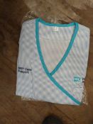 *Forty Seven HA2411 Blue & White Striped Tunic Top