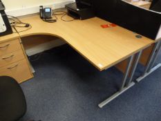 *Light Beech L-Shape Desk with Left Hand Return 160x120cm