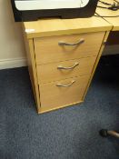 *Standalone Three Drawer Unit in Light Beech Finish