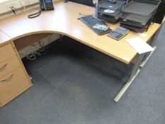 *Light Beech Desk with Left Hand Return 160x120cm