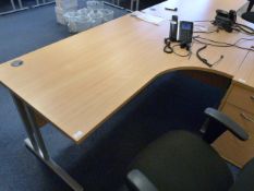 *Light Beech Desk with Right Hand Return 160x120cm