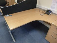 *Light Beech L-Shape Desk with Right Hand Return 160x120cm