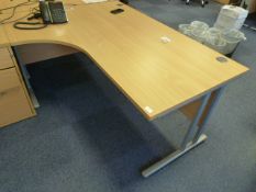 *Light Beech Desk with Left Hand Return 160x150cm