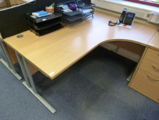 *Light Beech Desk with Right Hand Return 160x120cm