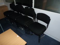 *Fourteen Stackable Black & Chrome Office Chairs