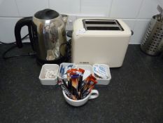 *Bosch Two Slice Toaster, Electric Kettle and Assorted Condiments