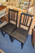 Pair of Black Ash Effect Dining Chairs