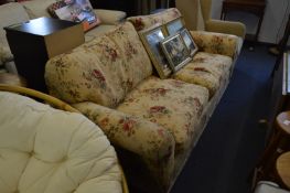 Rose Pattern Upholstered Two Seat Sofa