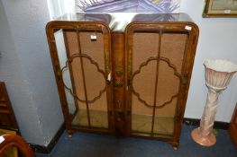 Chinese Walnut Veneered Decorative Two Door Displa