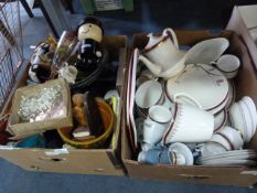 Two Boxes Containing Myott Dinnerware, Decorative