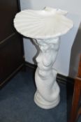 White Plastic Mermaid Bird Bath