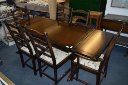 Oak Drawer Leaf Refectory Dining Table with Four D