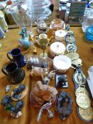 Glassware, Vases, Pottery Dishes, Horse Brasses, D