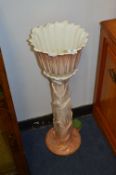 Pottery Jardiniere Planter on Stand
