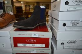 Catesby Gents Brown Suede Leather Ankle Boots Size