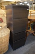 Two Black Ash Effect Two Drawer Side Cabinets