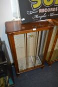Walnut Veneered Display Cabinet