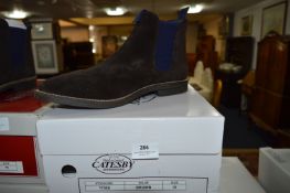 Catesby Gents Brown Suede Leather Ankle Boots Size