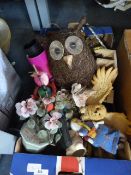 Box Containing Ornaments, Picture Frames, Table La