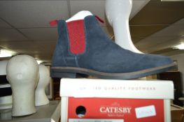 Catesby Gents Navy Suede Leather Ankle Boots Size: