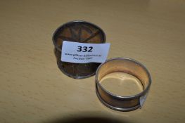 Hallmarked Silver Napkin Ring and a Oriental Napki
