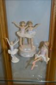 Three Pottery Figurines - Ballet Dancers