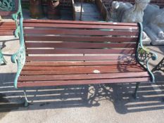 Garden Bench with Cast Metal Supports