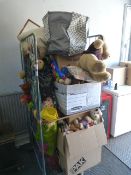 Cage Lot; Large Quantity of Soft Toys, Books, News