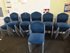 *Fifty Stackable Blue Upholstered Banqueting Chair