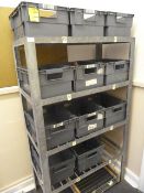 Galvanised Storage Rack with Plastic Containers