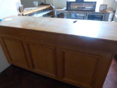 *Two Freestanding Light Oak Bar Units