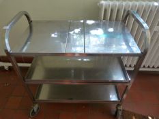 *Three Tier Stainless Steel Trolley