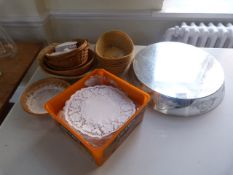 *Circular Wedding Cake Stand and Assorted Baskets,