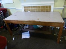 *Solid Oak Kitchen Table on Four Square Tapered Le
