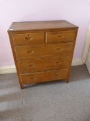 *Solid Oak Two over Three Chest of Drawers