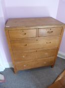 *Solid Oak Two over Three Chest of Drawers