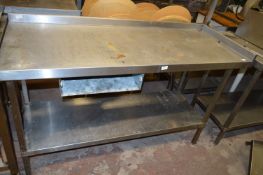 Stainless Steel Preparation Table with Shelf 150x5