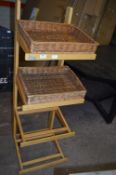Wooden Display Rack with Baskets